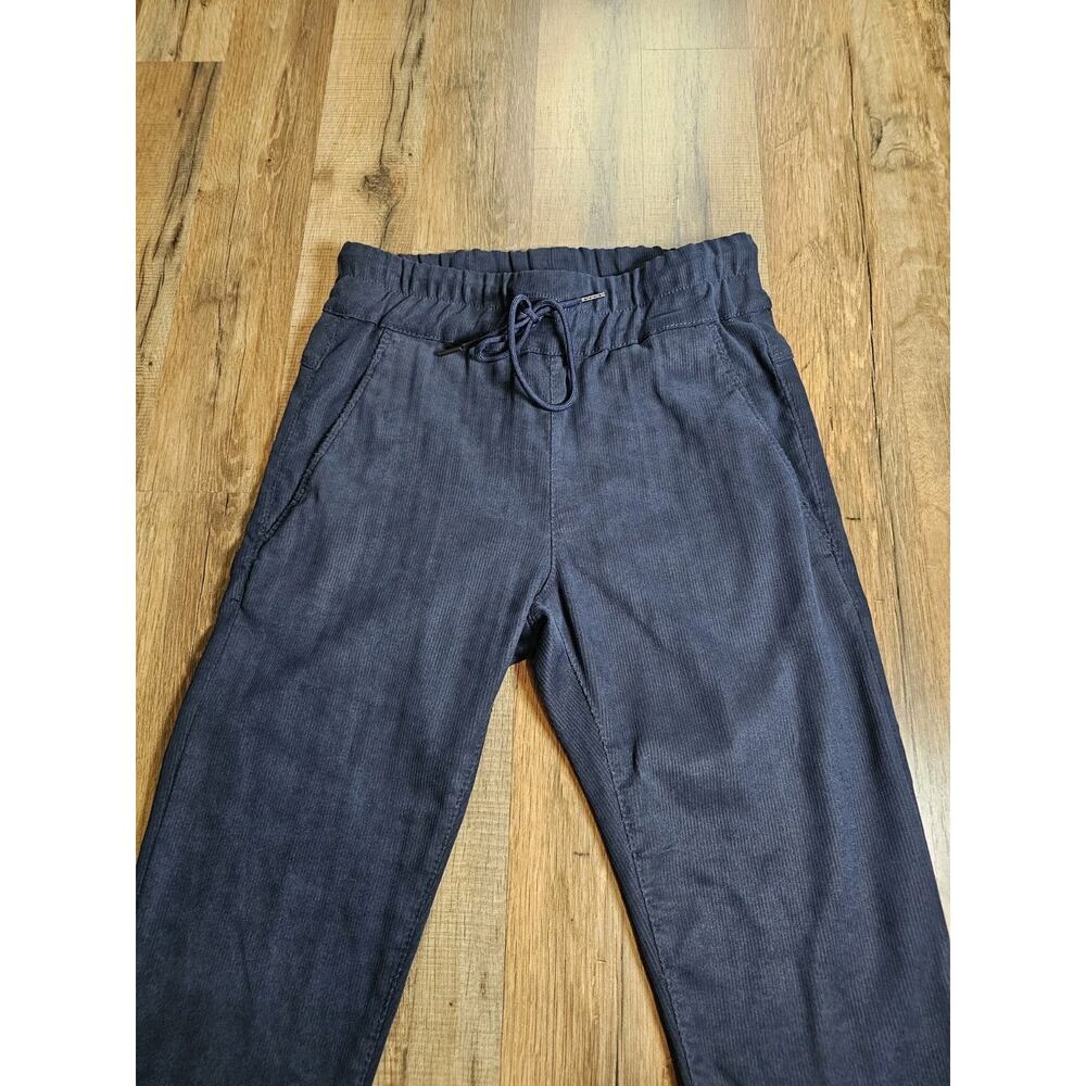 Bevy Flog Navy Blue Ribbed Straight Leg Skinny Pants Women's Size 24 Mid Rise - Picture 2 of 7